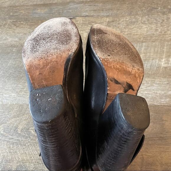 Rag & Bone Harrow Black‎ Leather Ankle Boots Sz 40 - Picture 8 of 16